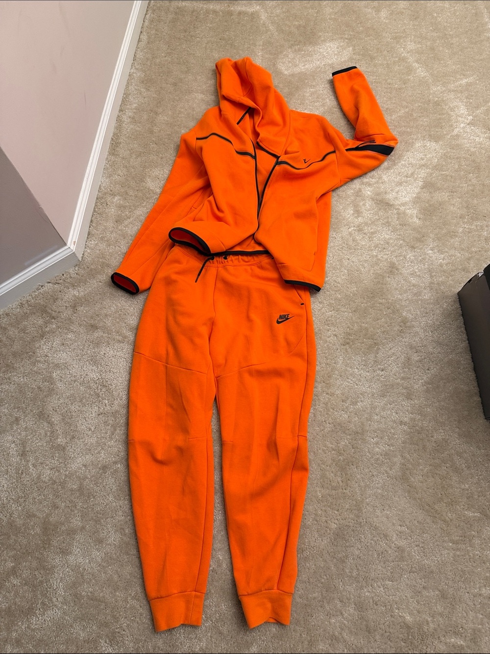 Nike Orange Track Jacket & Joggers Set M